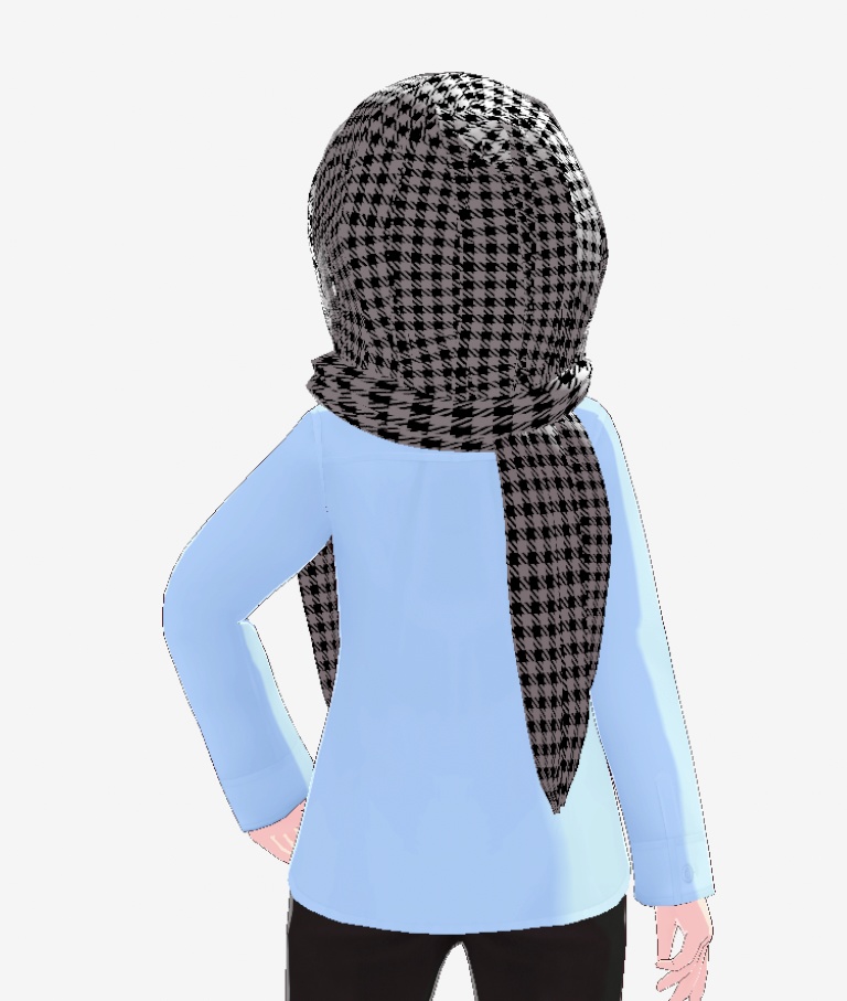 Palestinian Hijab Style (2 Ver.) & Face