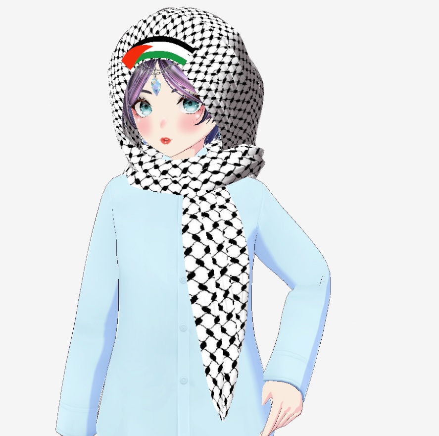 Palestinian Hijab Style (2 Ver.) & Face