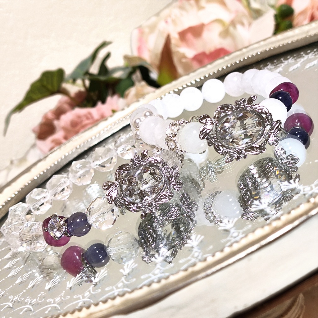 ✦ユリレイ/数量限定/ホワイトウェディングver./天然石イメージアクセサリー