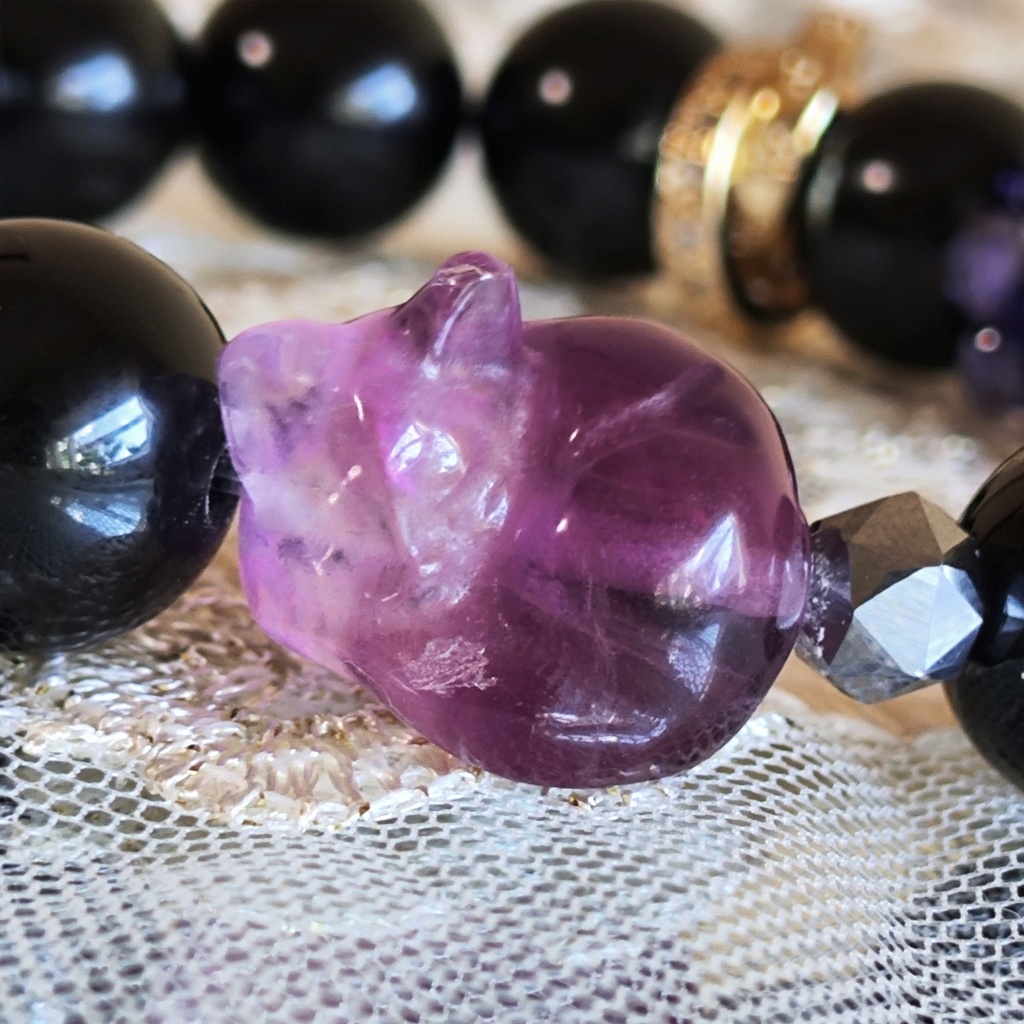 ✦ユリレイ/4点限定/にゃんこブレスレット/天然石イメージアクセサリー