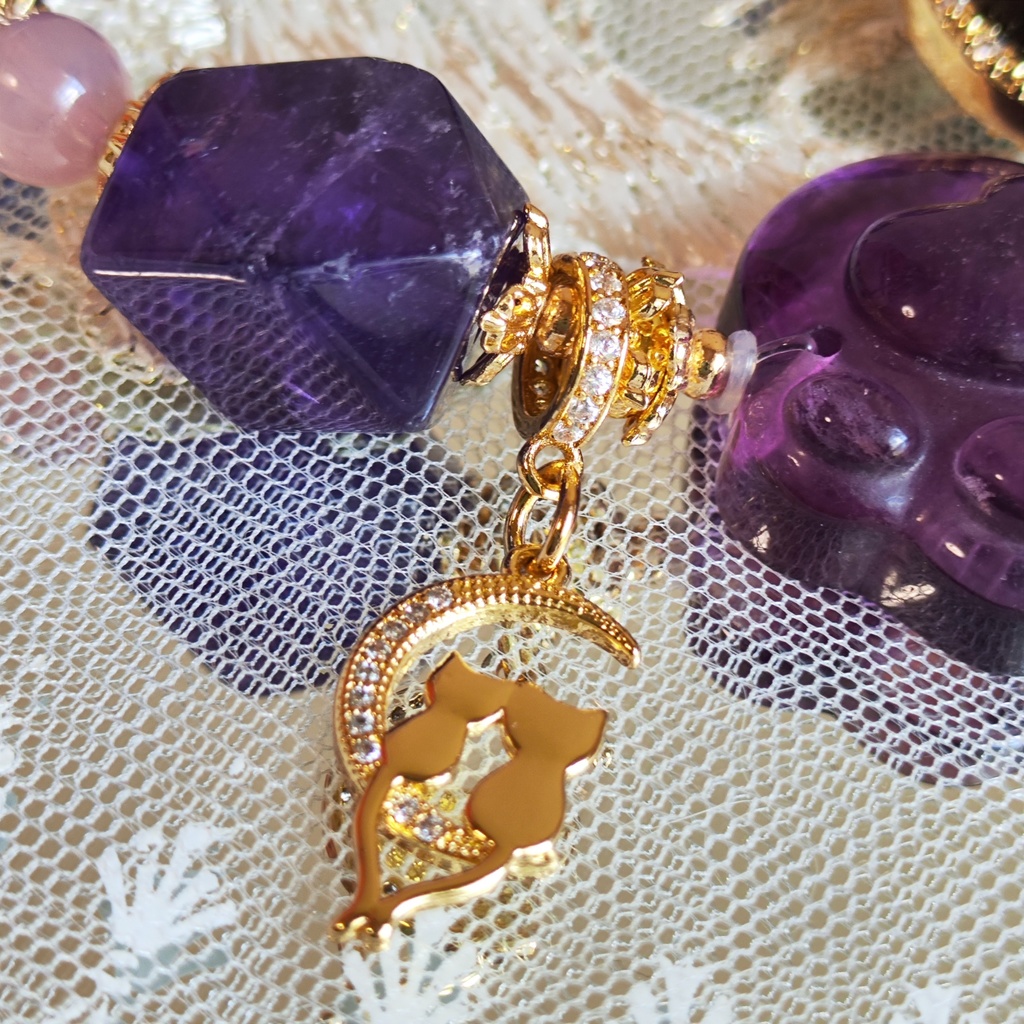 ✦ユリレイ/4点限定/にゃんこブレスレット/天然石イメージアクセサリー