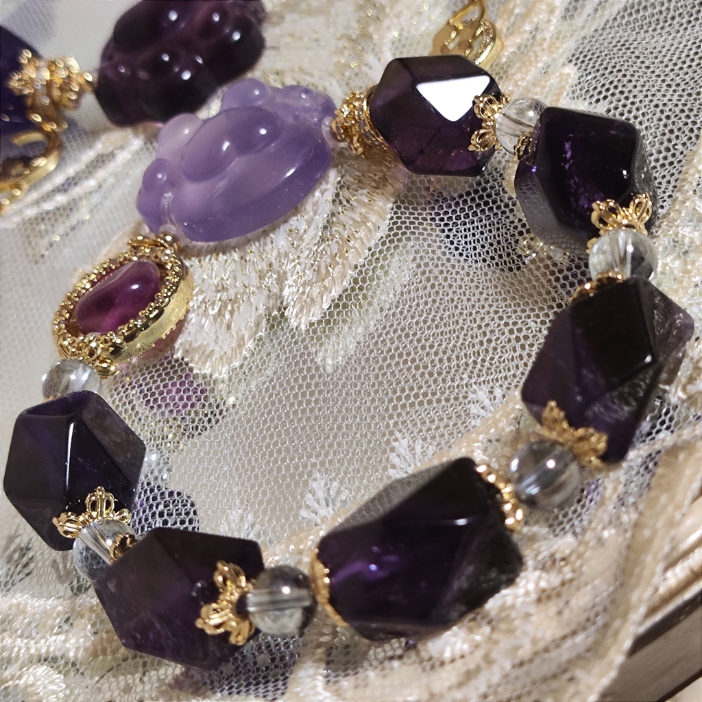 ✦ユリレイ/4点限定/にゃんこブレスレット/天然石イメージアクセサリー