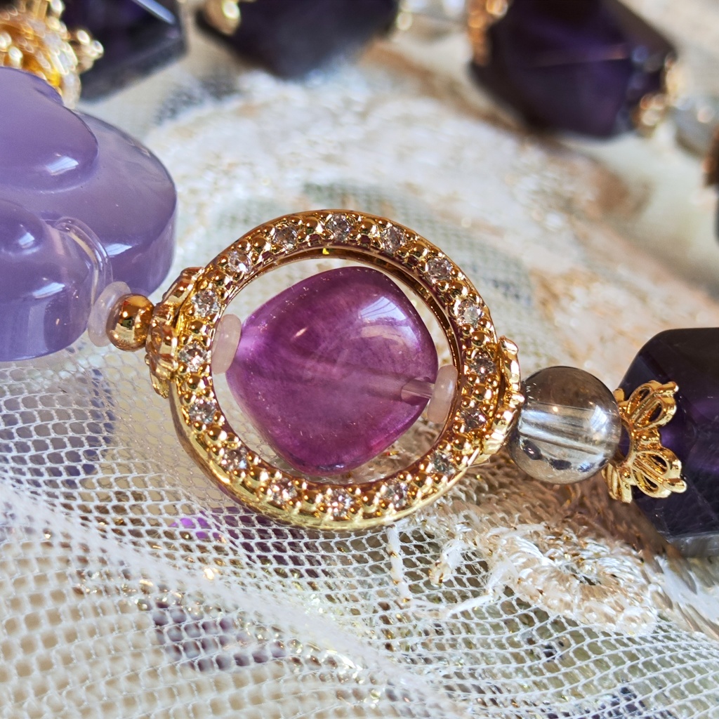 ✦ユリレイ/4点限定/にゃんこブレスレット/天然石イメージアクセサリー