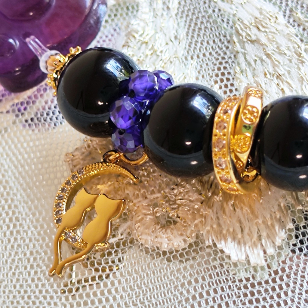 ✦ユリレイ/4点限定/にゃんこブレスレット/天然石イメージアクセサリー