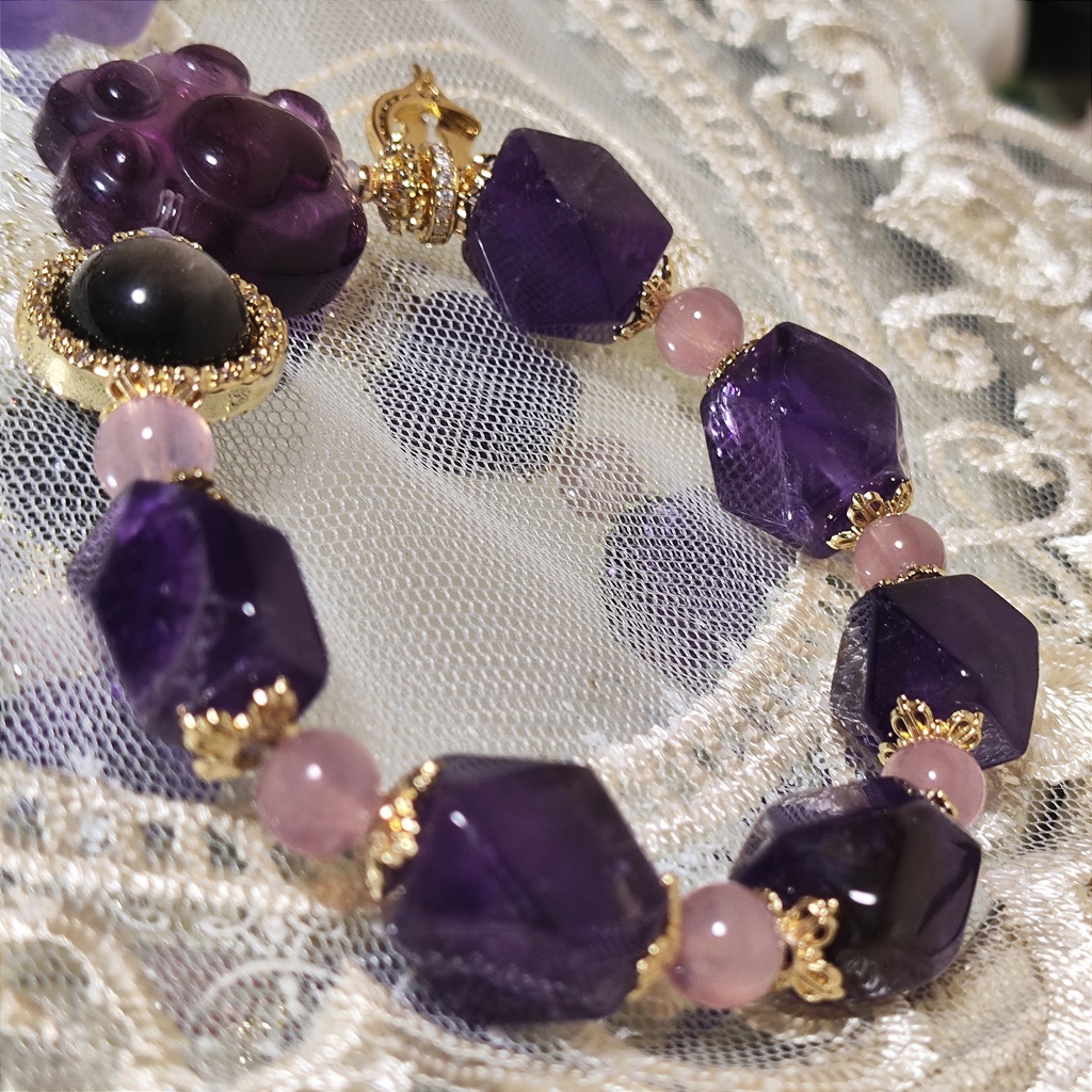 ✦ユリレイ/4点限定/にゃんこブレスレット/天然石イメージアクセサリー