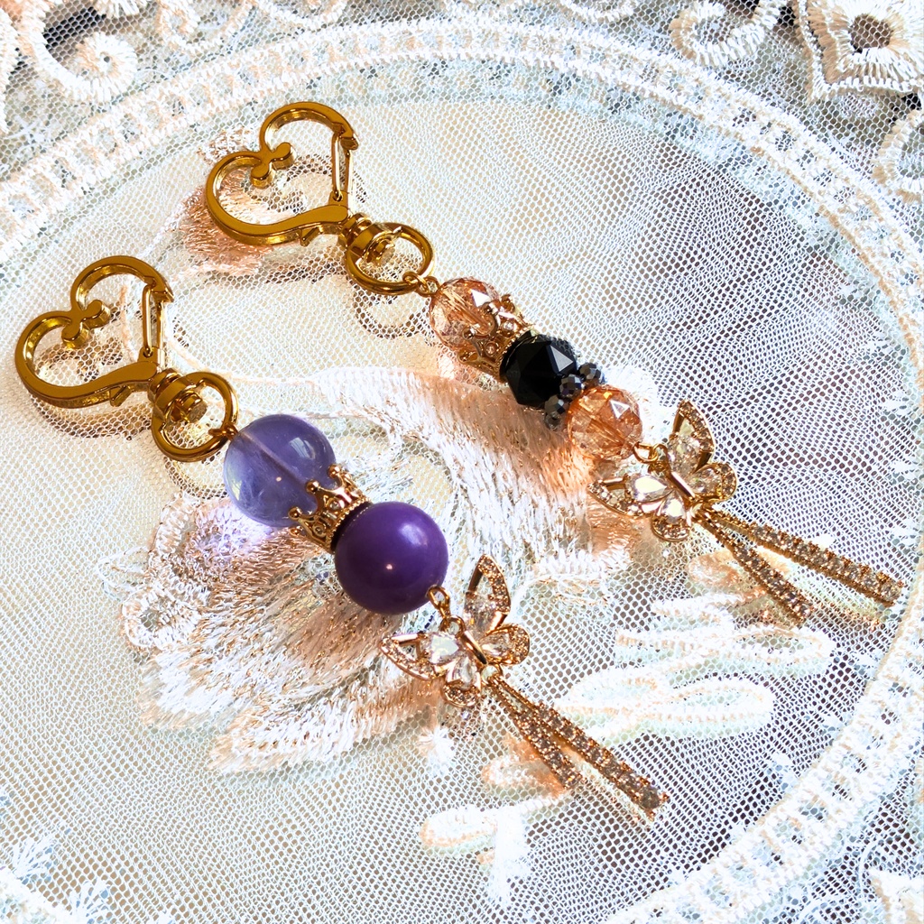 ✦ユリレイ/御守りキーホルダー/天然石イメージアクセサリー