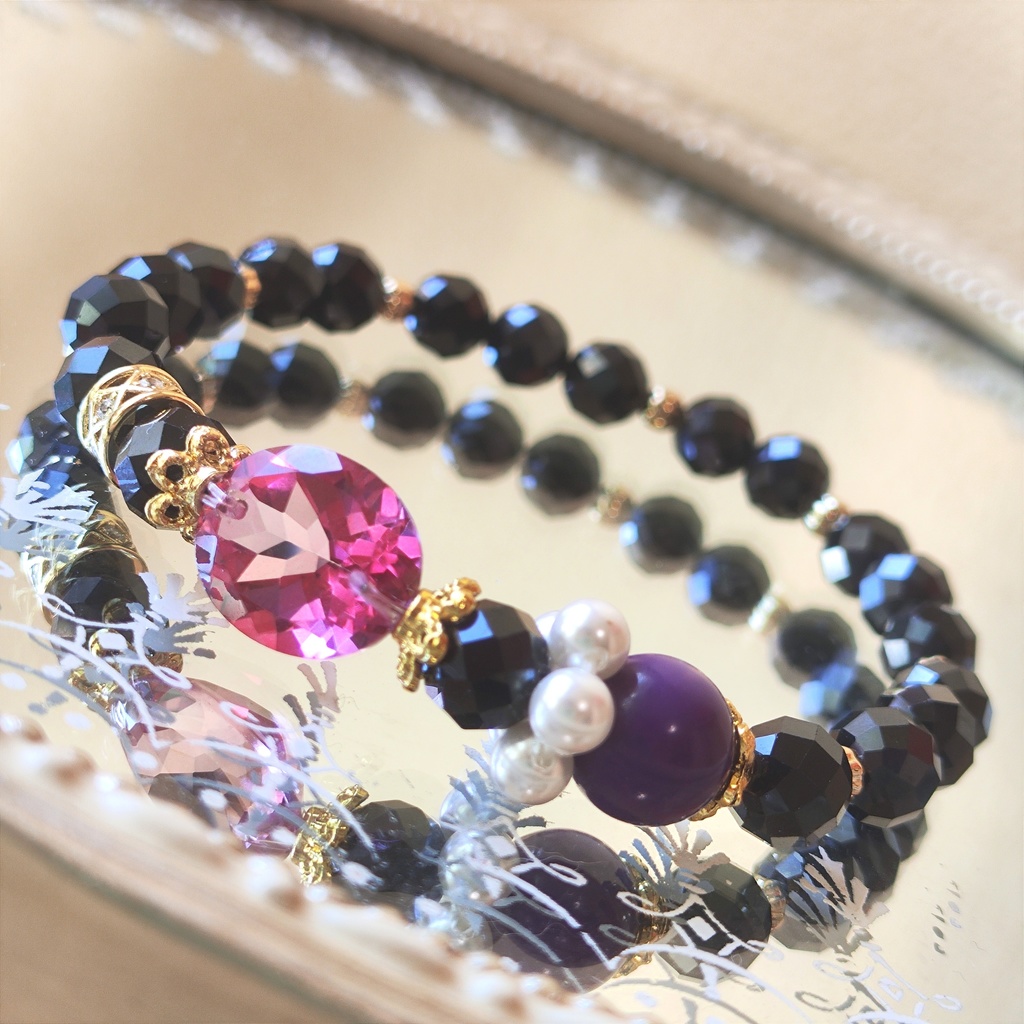 ✦テイルズ✦宝石シリーズ✦レイヴン✦天然石ブレスレット✦イメージアクセサリー✦