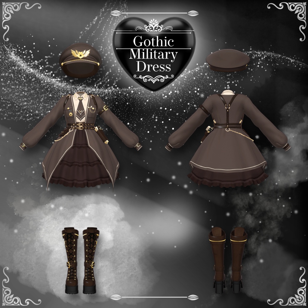 【MOE】 Gothic Millitary Dress