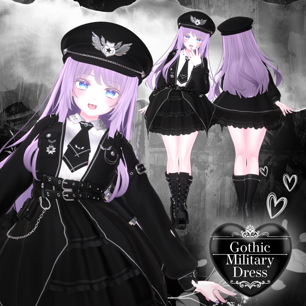【MOE】 Gothic Millitary Dress