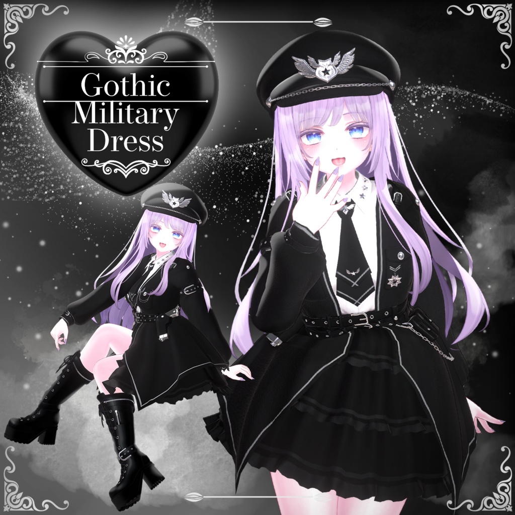 【MOE】 Gothic Millitary Dress