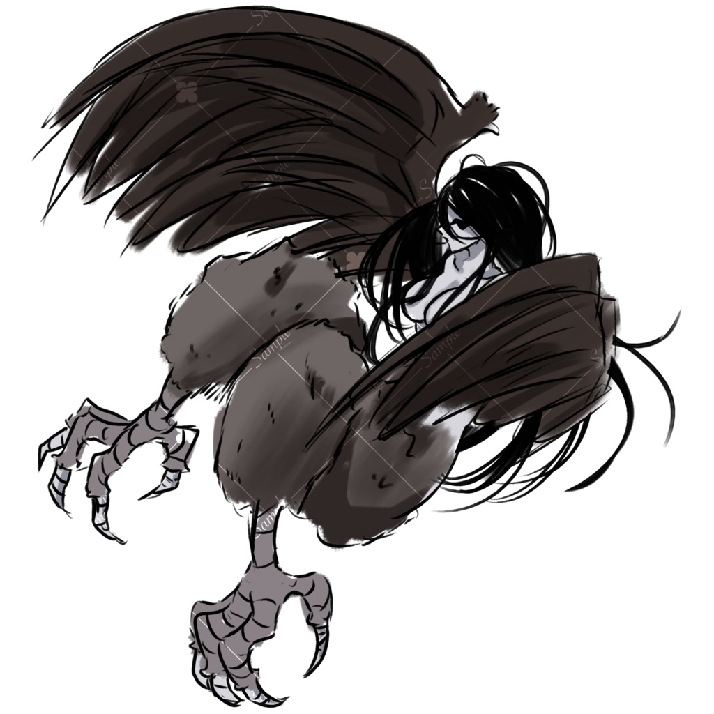 【イラスト】妖怪:姑獲鳥