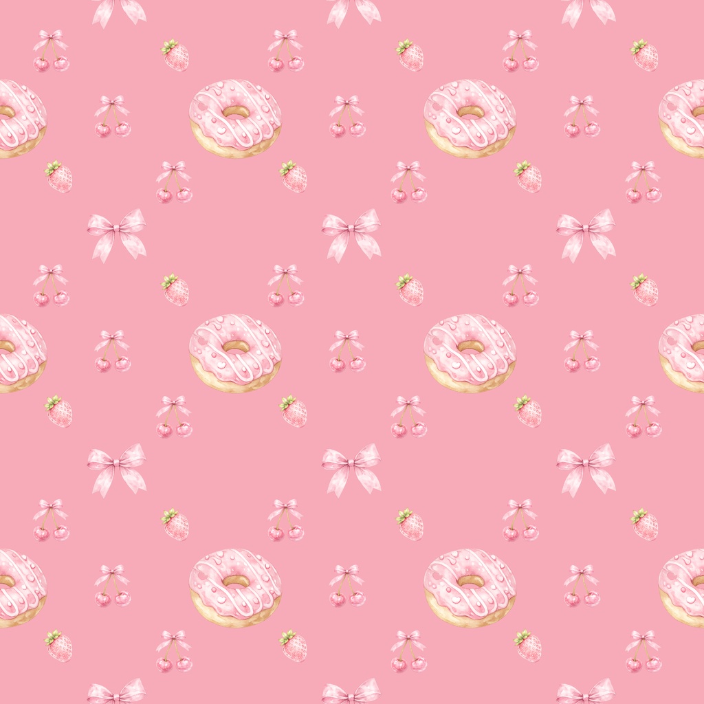 Strawberry Donut Digital Paper Set