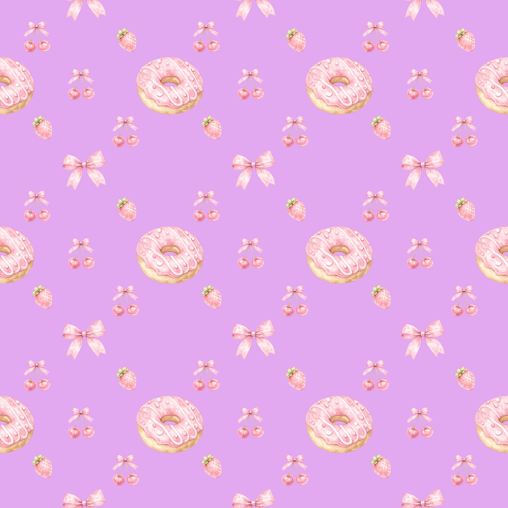 Strawberry Donut Digital Paper Set