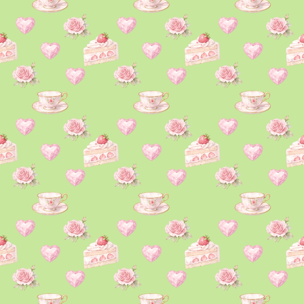 Rose Tea Time Digital Paper Set
