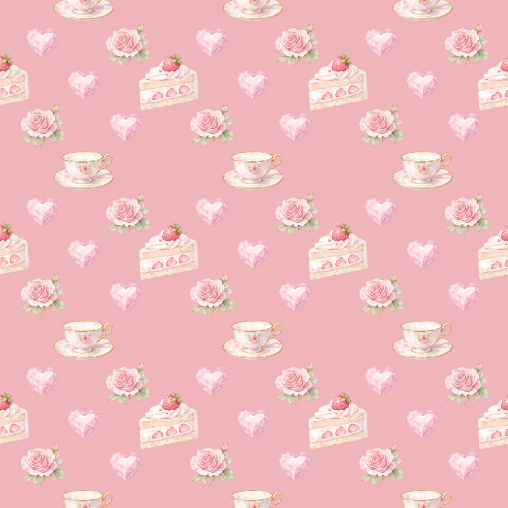 Rose Tea Time Digital Paper Set