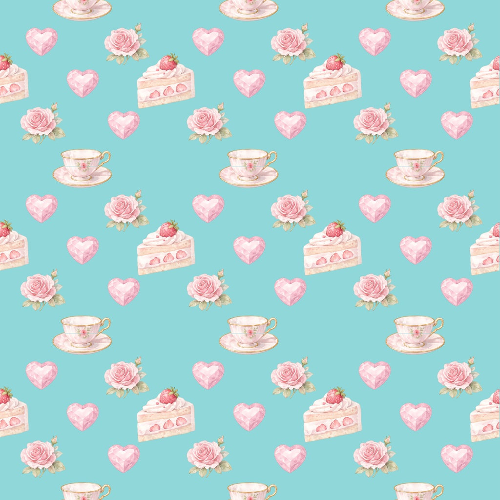 Rose Tea Time Digital Paper Set