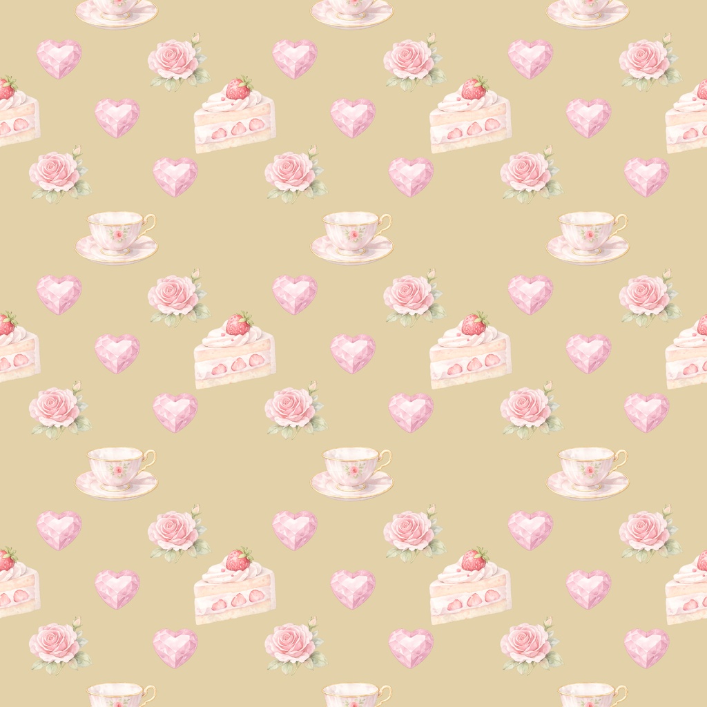 Rose Tea Time Digital Paper Set