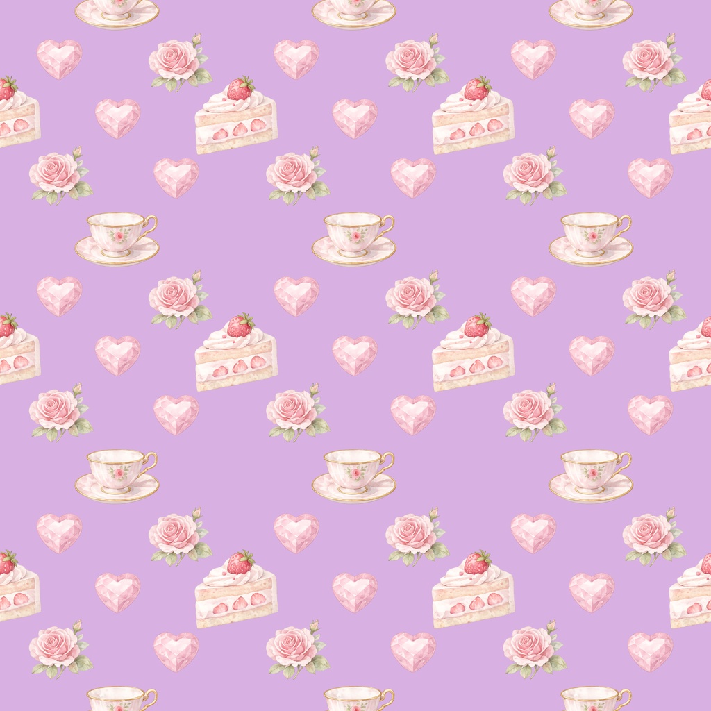 Rose Tea Time Digital Paper Set