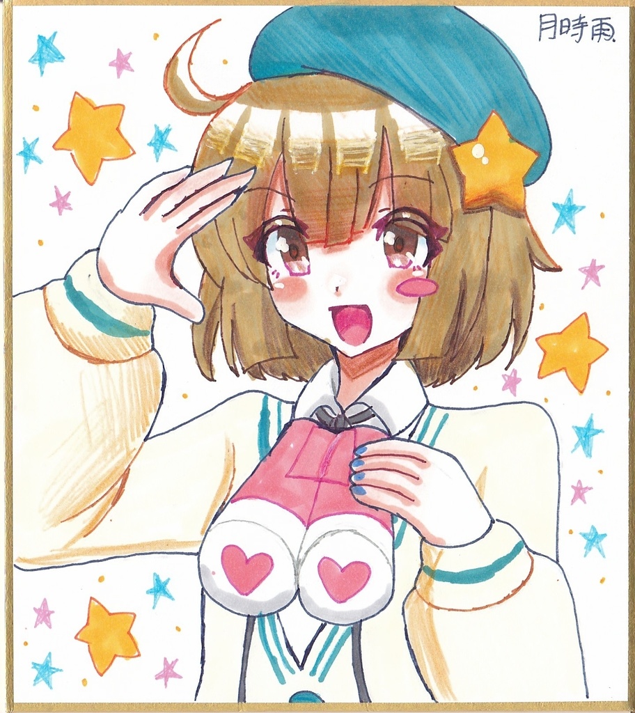 【ポックエ13】イラスト色紙　かおりん