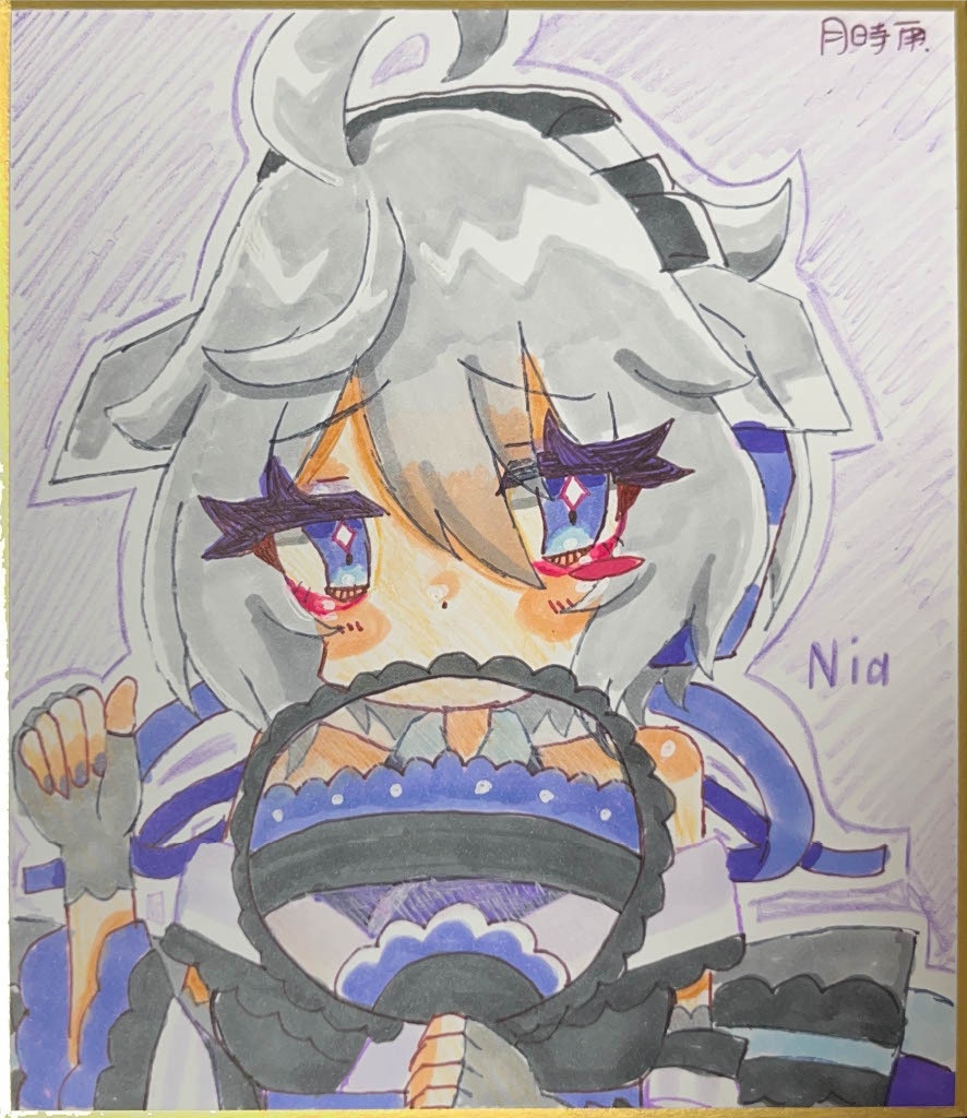  【ポックエ15】イラスト色紙
