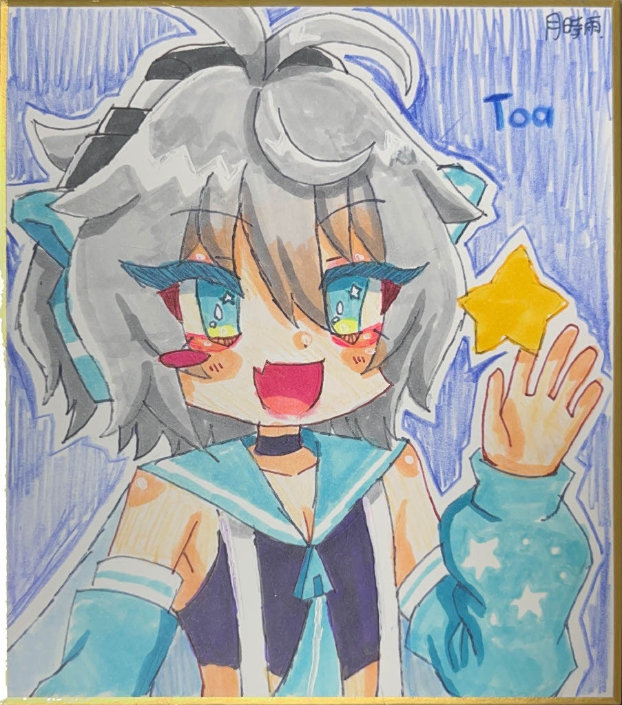 【ポックエ15】イラスト色紙