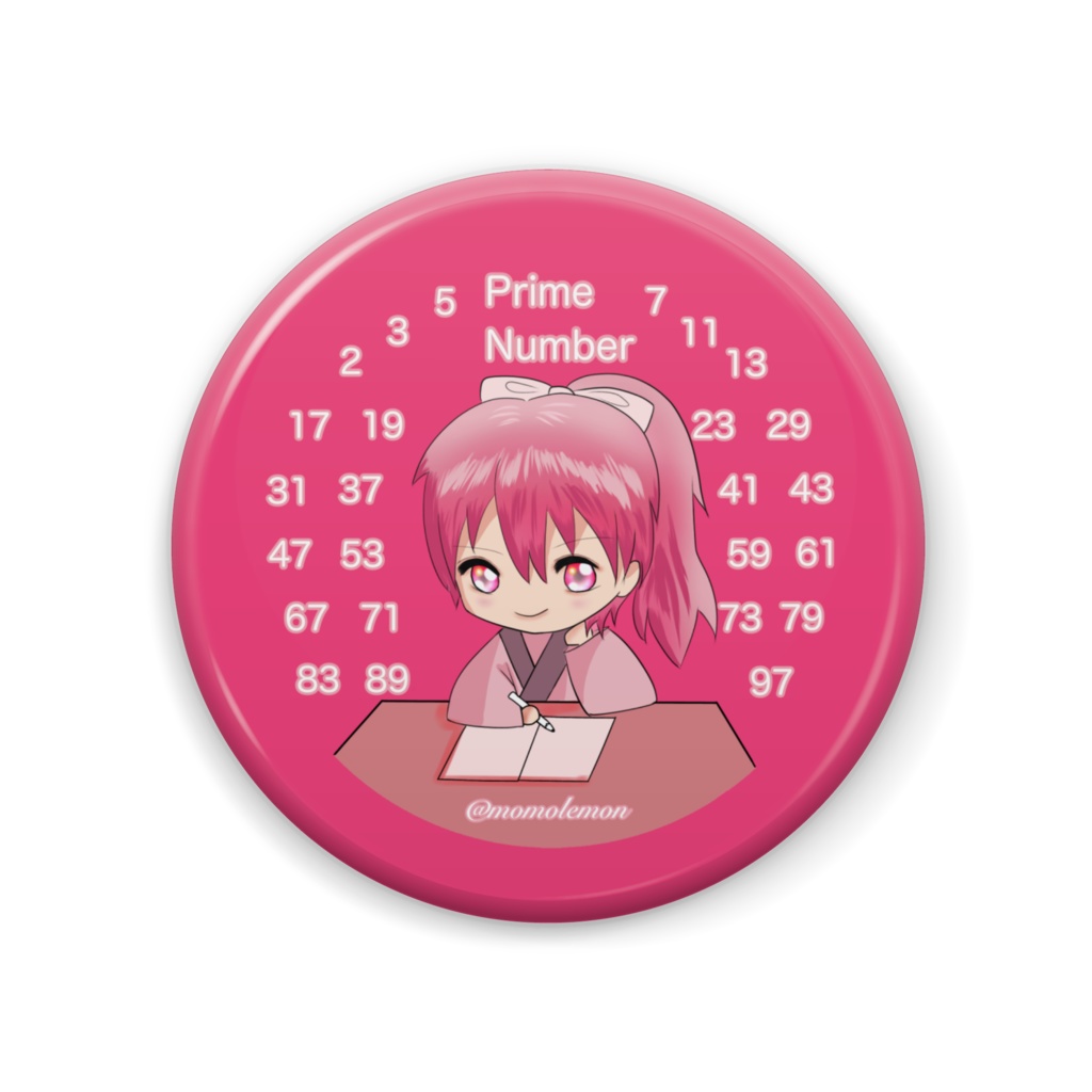 素数女子缶バッチ2〜97（pink）限定10個