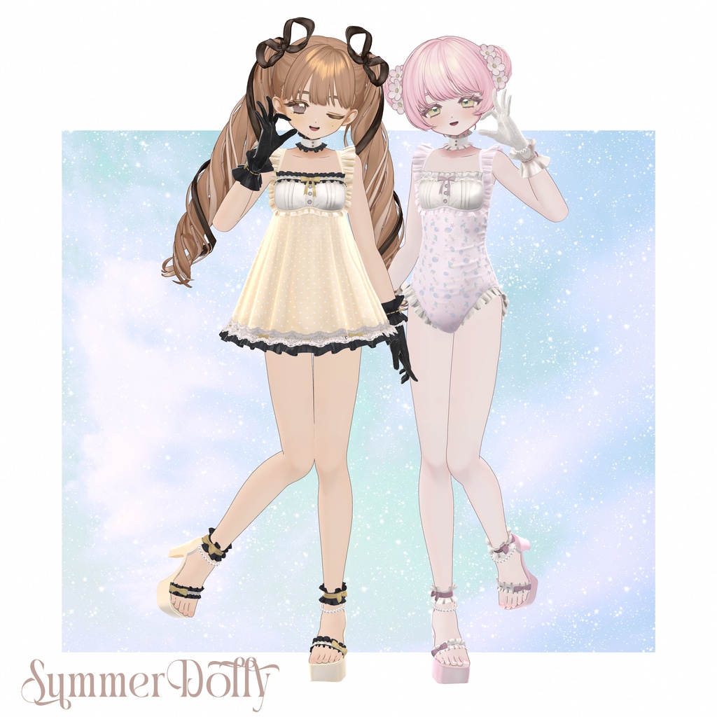 【複数アバター対応】Summer Dolly Swim【VRChat】