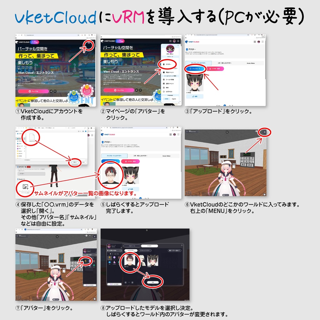 【1点ものオリジナルアバター】model_02【VketCloud想定・軽量】