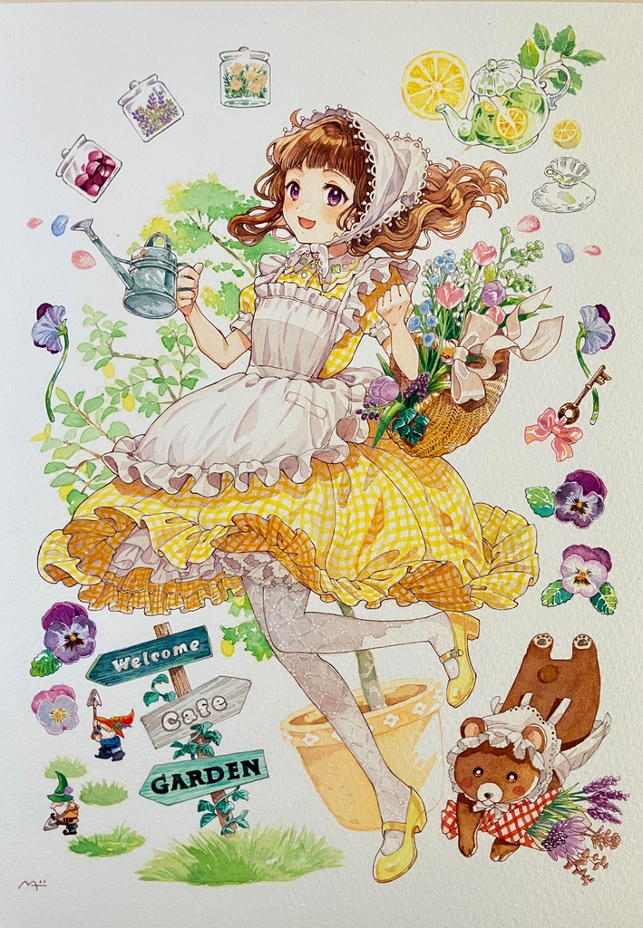 庭園の見習いメイド