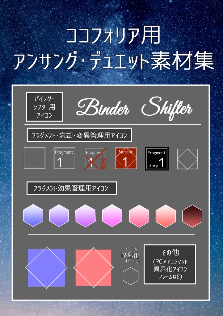 【TRPG】ココフォリア用アンサング・デュエット素材集