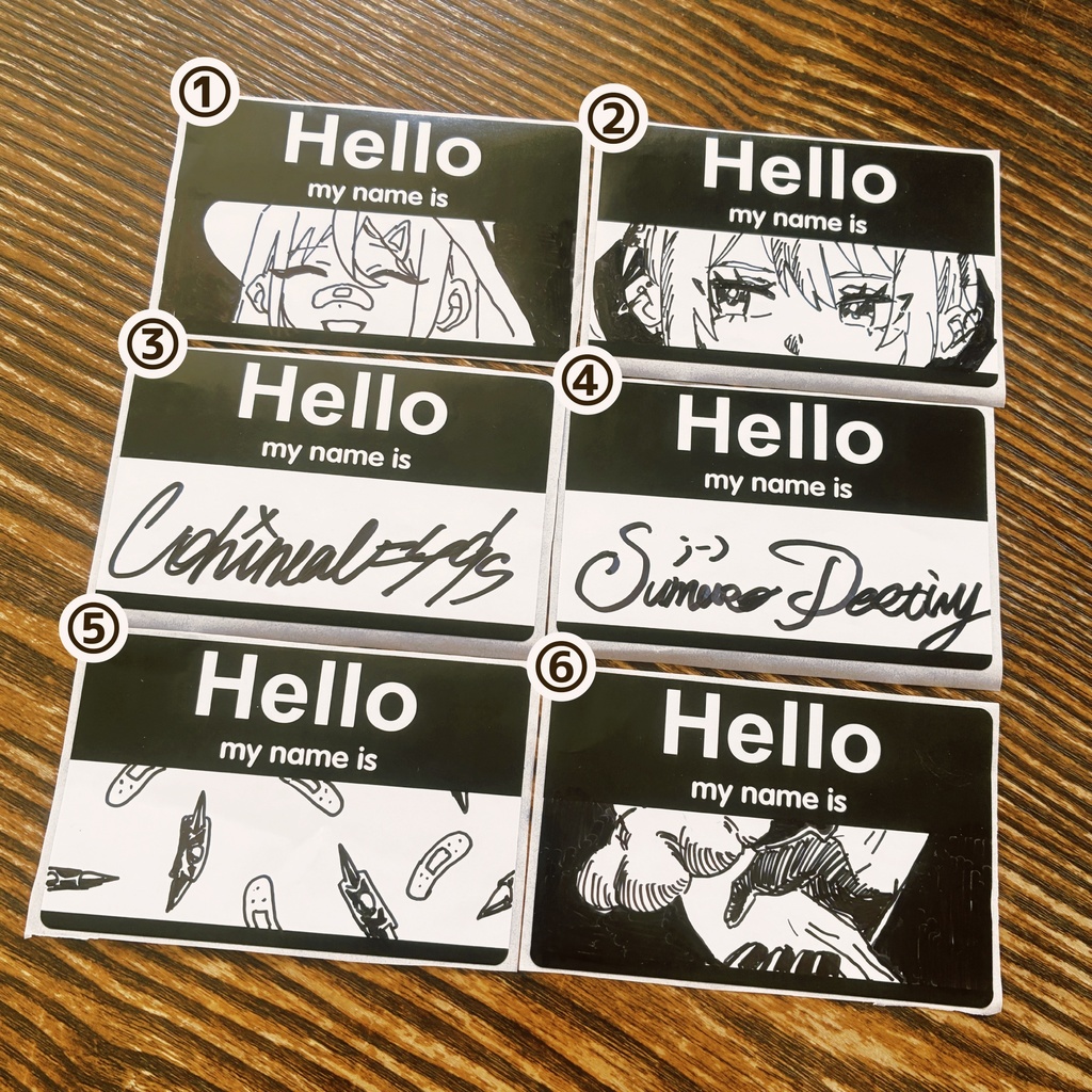 手書きステッカー(全6種)