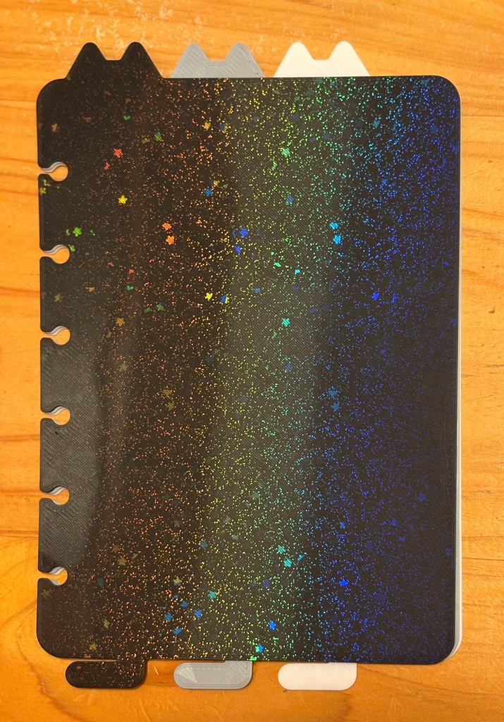 【3Dプリント製】3枚セット/ロルバインサイズ手帳用「ねこのみみしっぽインデックス」