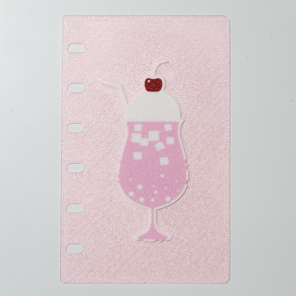 【3Dプリント製】おやつタイムディバイダー『ピンククリームソーダ』(半透明)