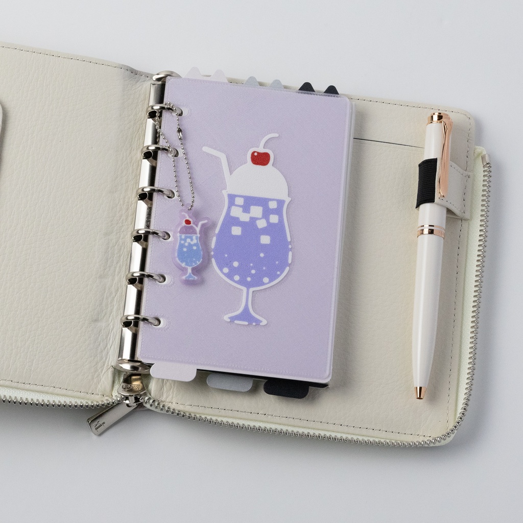 【3Dプリント製】半透明 おやつタイムディバイダー『赤紫クリームソーダ』