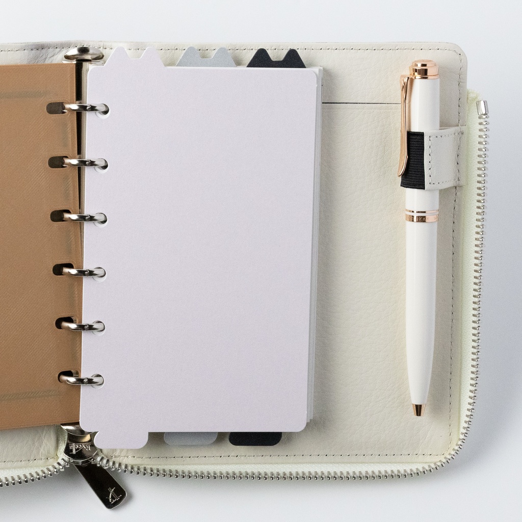 【紙製】3枚セット/M6サイズ手帳用「ねこのみみしっぽインデックス」スタードリーム