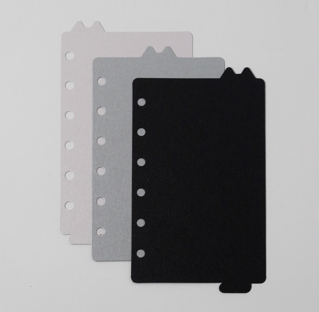 【紙製】3枚セット/M6サイズ手帳用「ねこのみみしっぽインデックス」スタードリーム