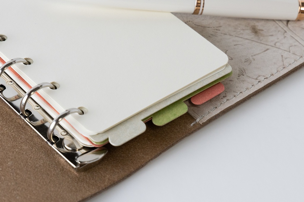 【紙製】3枚セット/M6サイズ手帳用「ねこのみみしっぽインデックス」ハルイロ