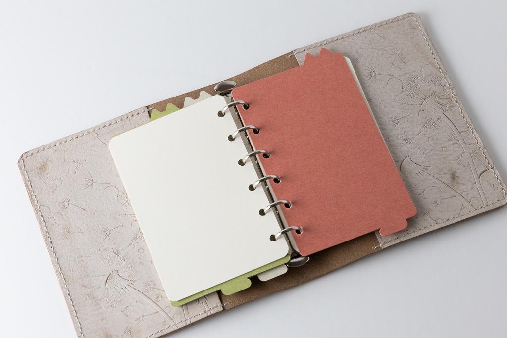 【紙製】3枚セット/M6サイズ手帳用「ねこのみみしっぽインデックス」ハルイロ