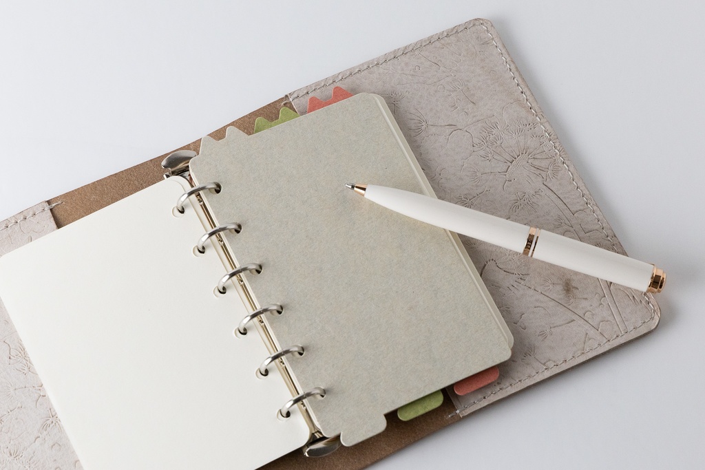 【紙製】3枚セット/M6サイズ手帳用「ねこのみみしっぽインデックス」ハルイロ