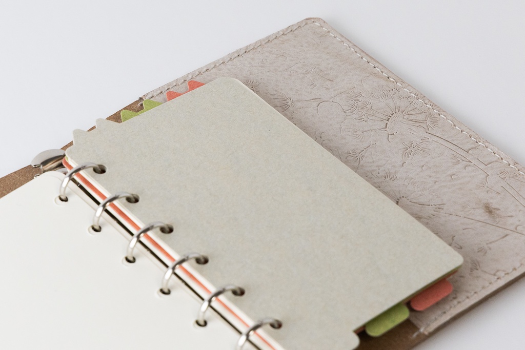 【紙製】3枚セット/M6サイズ手帳用「ねこのみみしっぽインデックス」ハルイロ