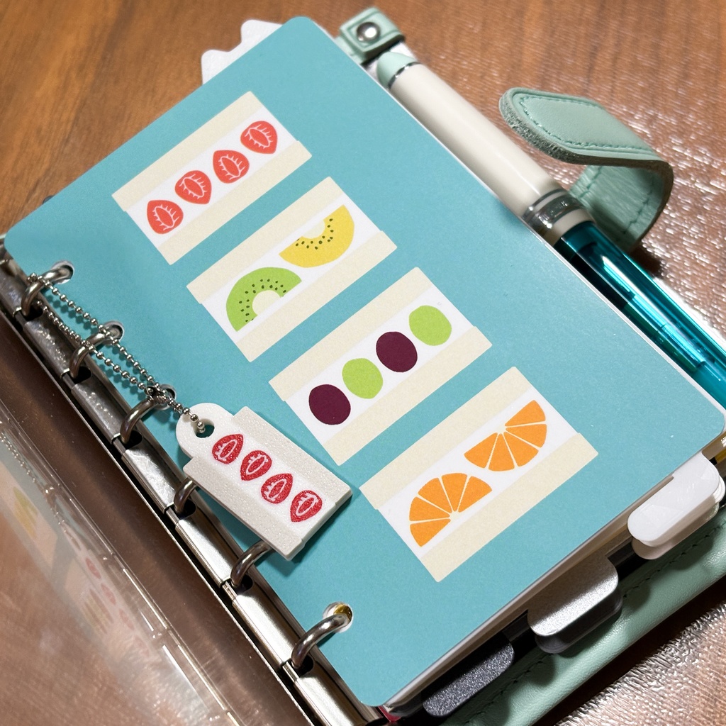 【紙製・チャーム付】おやつタイムペーパーディバイダー『フルーツサンド』M6サイズ