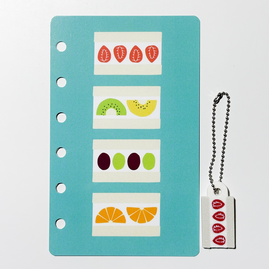 【紙製・チャーム付】おやつタイムペーパーディバイダー『フルーツサンド』M6サイズ