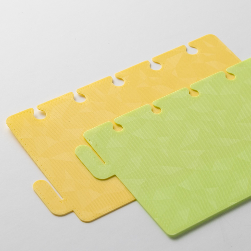 【3Dプリント製】2枚セット/M5サイズ手帳用「ねこのみみしっぽインデックス 菜の花色」ダイヤモンド柄