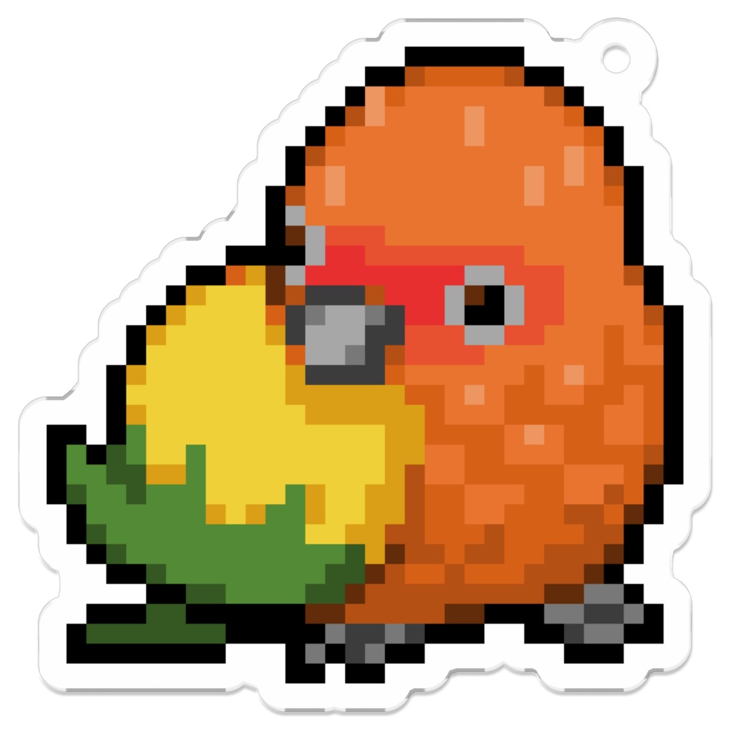 コガネメキシコインコ【ドットのいきものずかん】アクリルキーホルダー