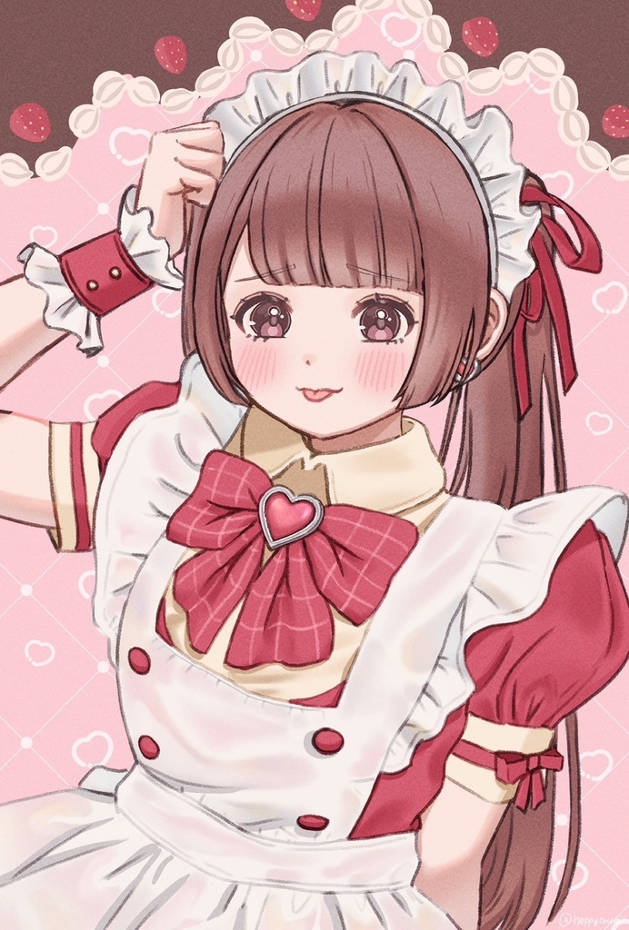 ポストカード いちごメイドちゃん