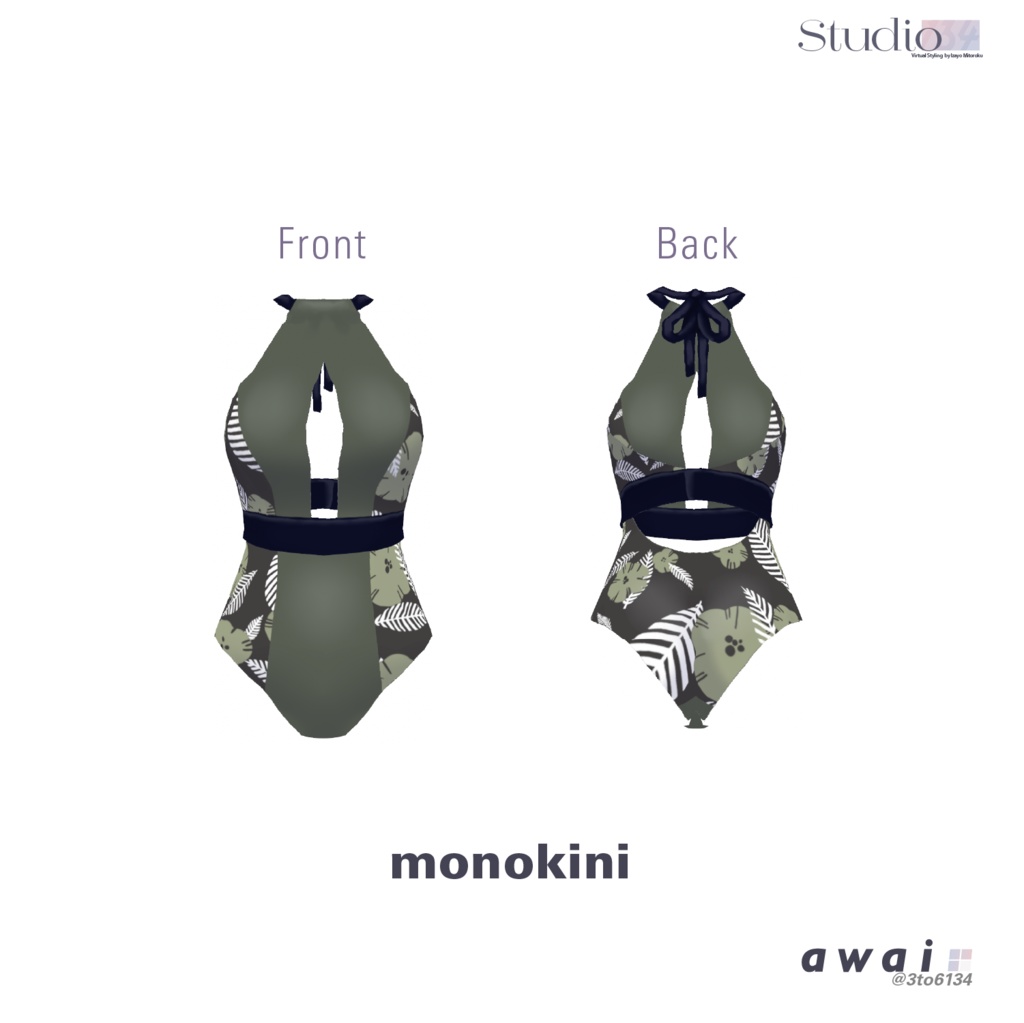 【VRoid衣装テクスチャ】awai color swimwear - monokini & bikini【#awai_Studio134】