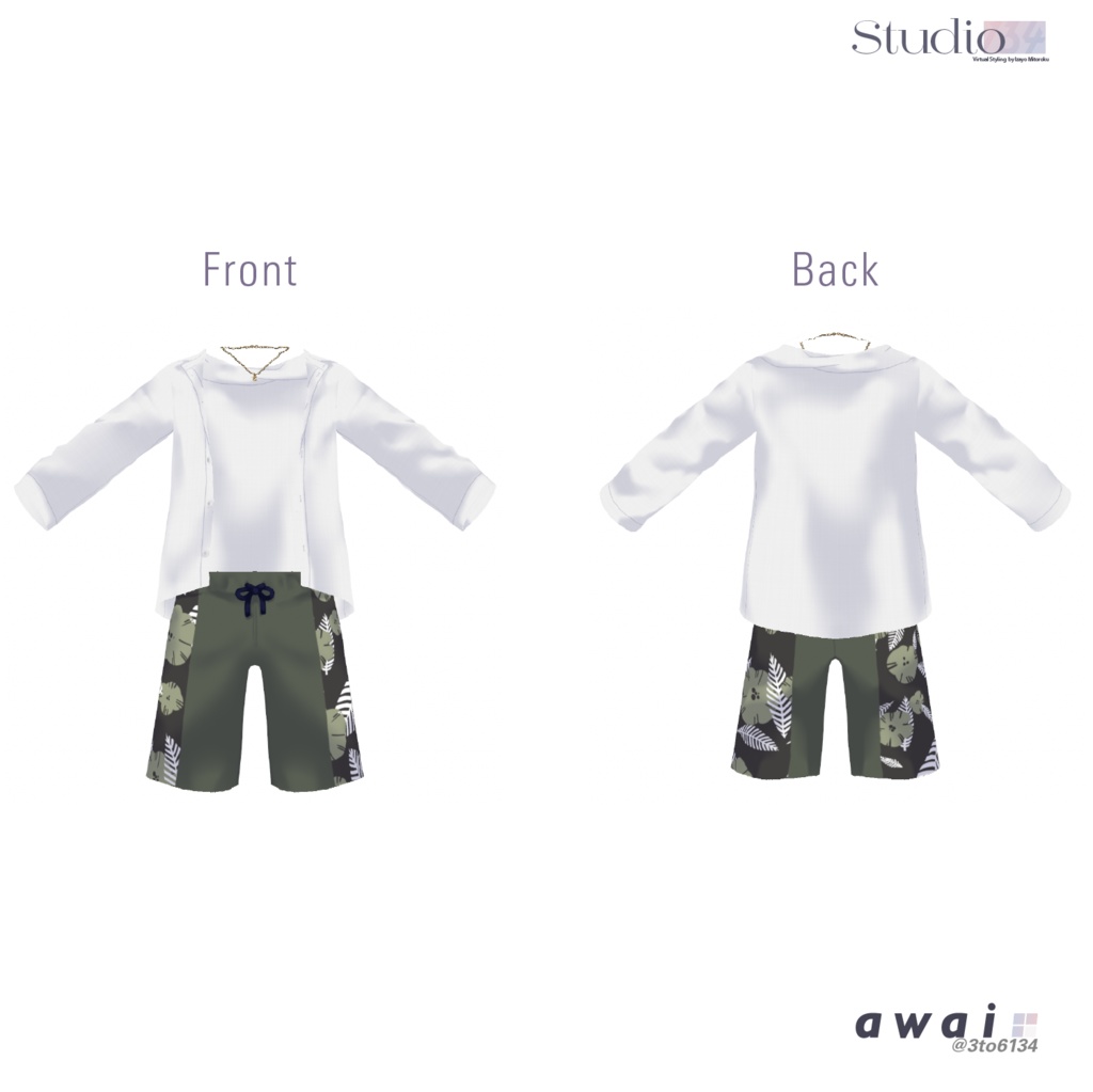 【VRoid衣装テクスチャ】awai color swimwear - for Men【#awai_Studio134】