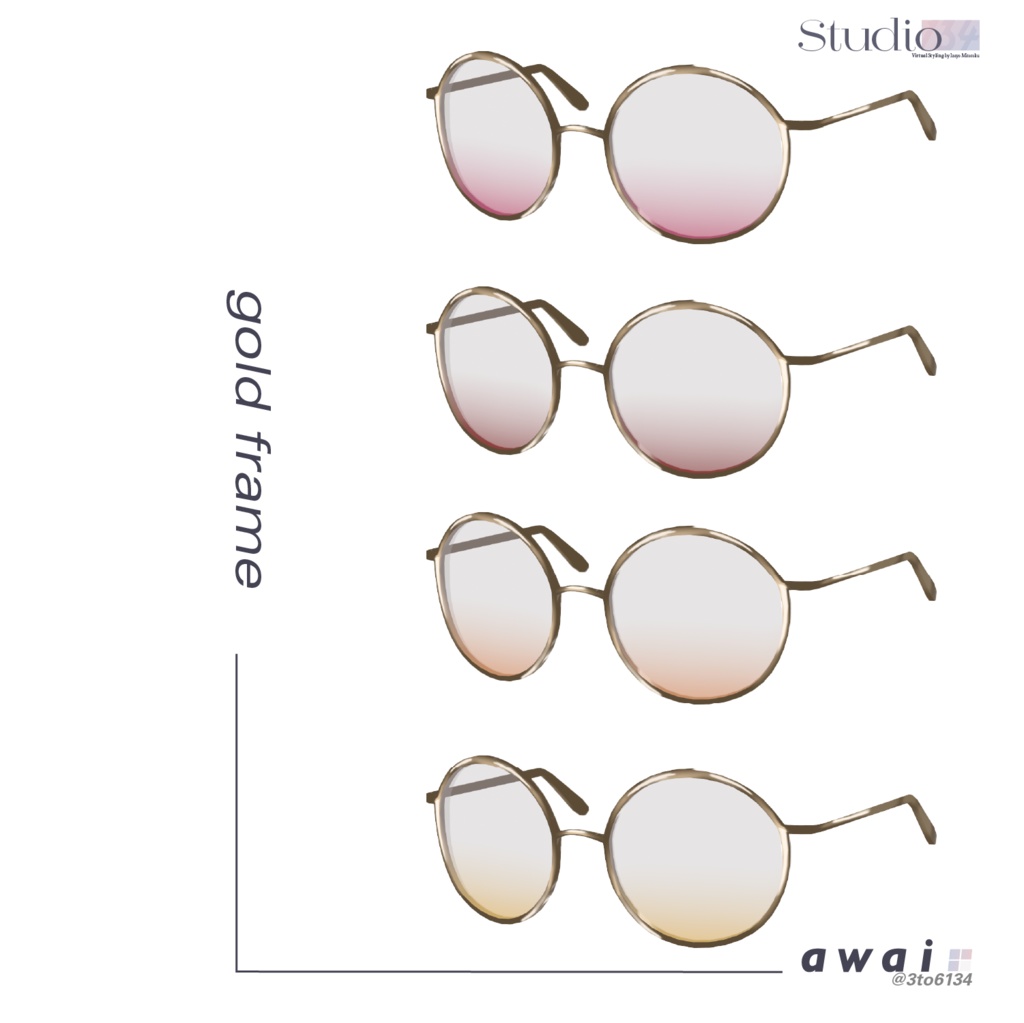 【VRoid衣装テクスチャ】Fruits Shade Glasses【#awai_Studio134】