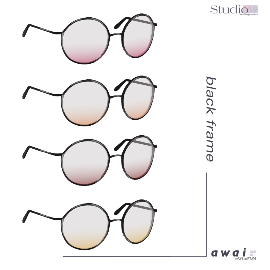 【VRoid衣装テクスチャ】Fruits Shade Glasses【#awai_Studio134】