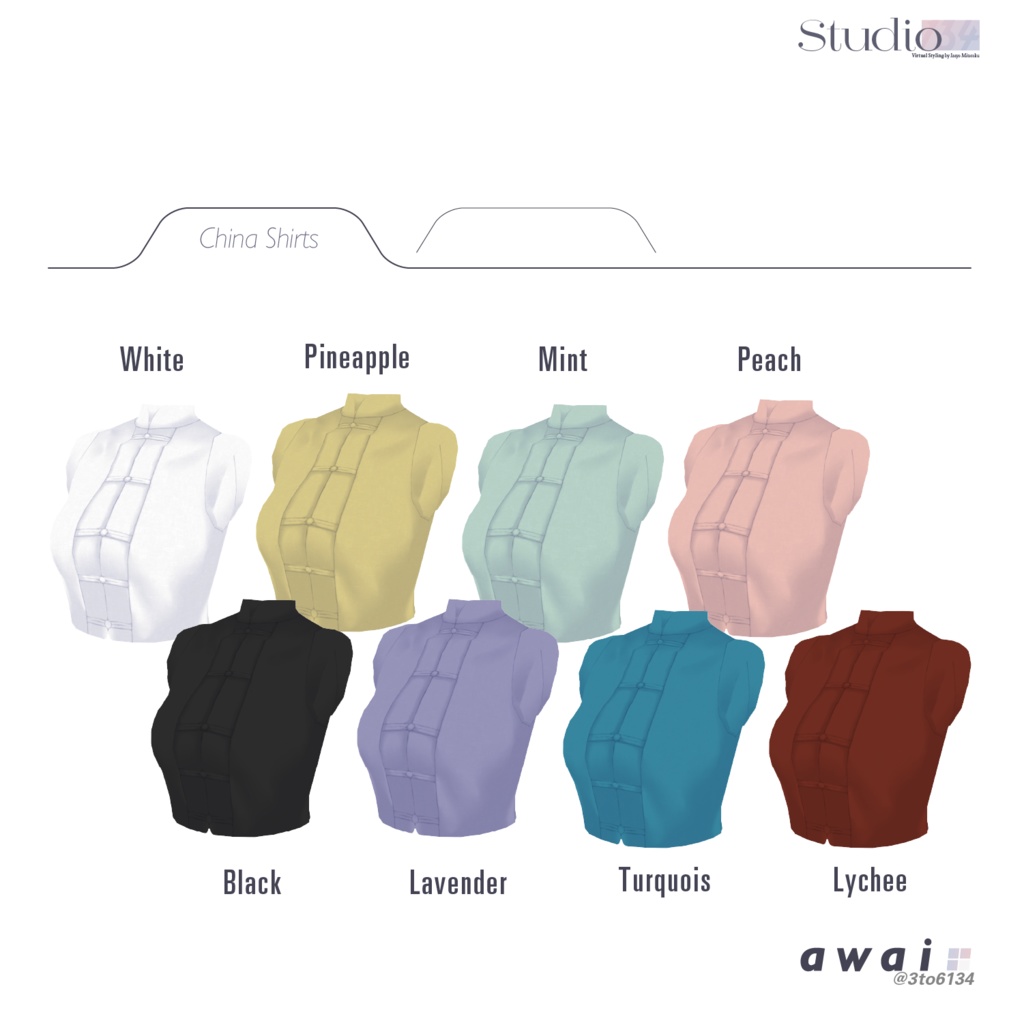 【VRoid衣装テクスチャ】Casual China Dress【#awai_Studio134】